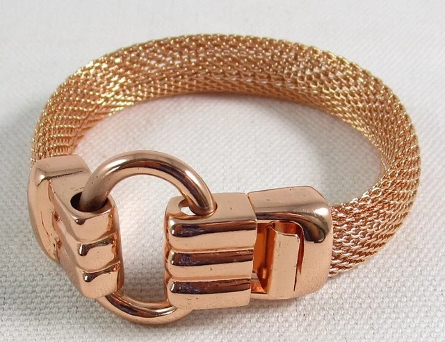 NEW Jewelmint Rose Gold Tone Mesh Belt Buckle Bracelet, One Size