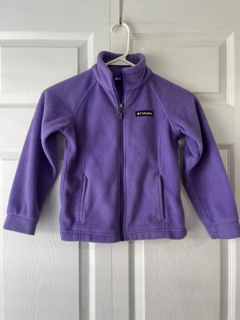 Columbia girls Xs jacket fleece purple full zip long sleeve with pockets