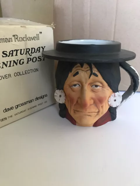 Norman Rockwell Dave Grossman Toby Mug Indian 1979 Saturday Evening Post 2