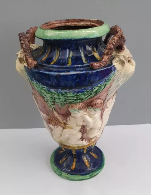 Vase Ancien En Barbotine Decor De Bacchanales Dans Le Gout De Clodion 2