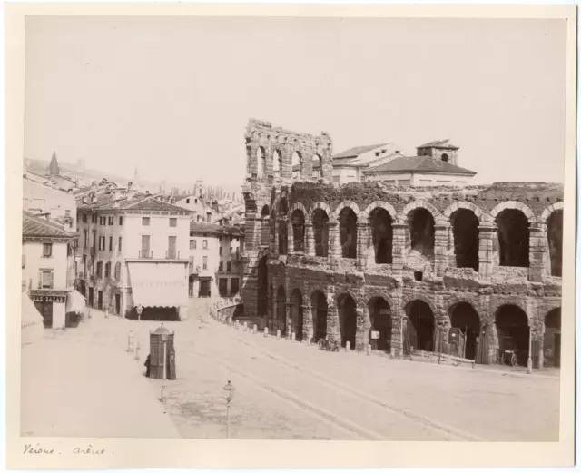 Italie, Vérone, Verona, les arènes  Vintage Albumen Print Tirage albuminé