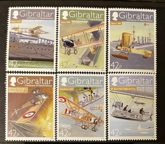 Naval Aviation Centenary MNH 6 Stamps 2009 Gibraltar #1183-8