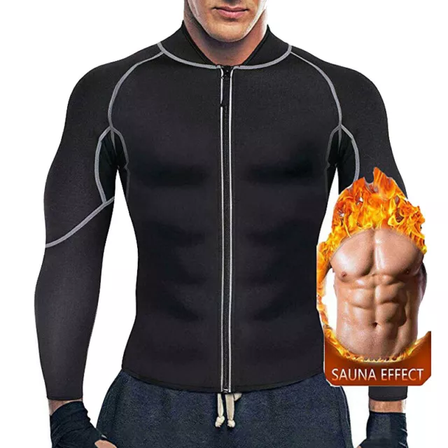 Men Neoprene Sweat Hot Sauna Suit Muscle Training Body Shaper Gym Workout Shirt