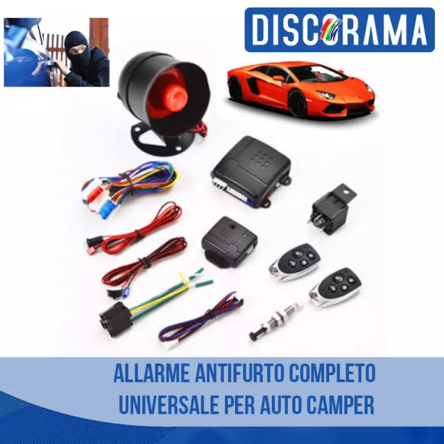 KIT CAR ALARM System Allarme Antifurto Completo Universale Per Auto Camper  EUR 24,35 - PicClick IT