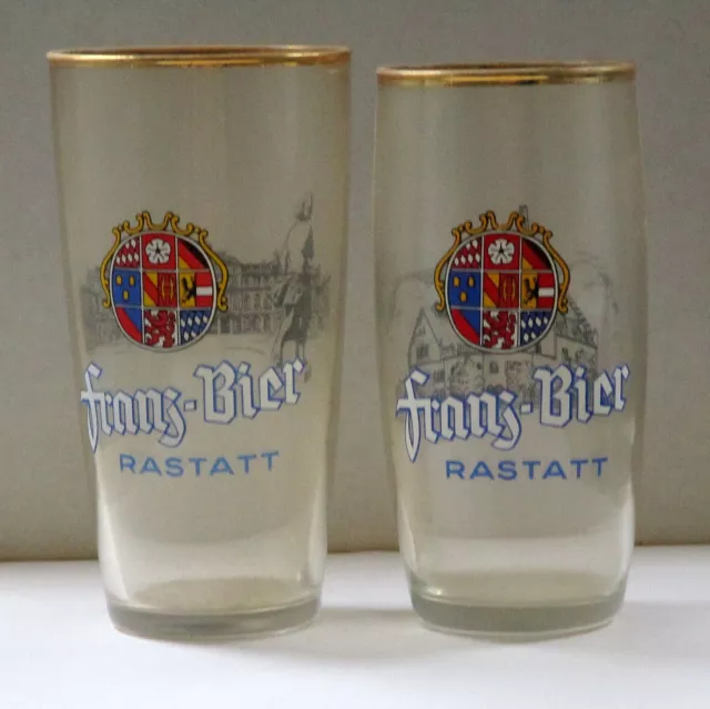 Bier Bierglas 2 Stück Brauerei Franz Rastatt Schloss