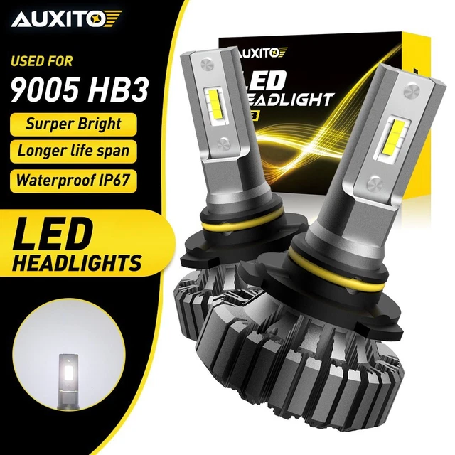 AUXITO White 9005 HB3 LED Headlight Bulbs Kit High Beam Fanless 100W 20000LM EOO