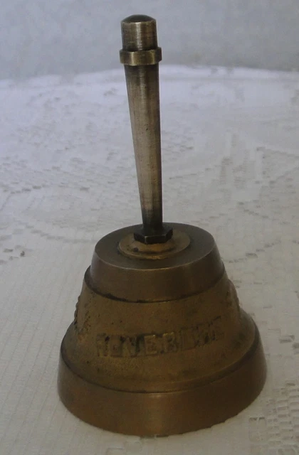 Cloche De Comptoir Vintage En Laiton Et Bronze - Dimensions : 9 Cm De Diamètre, 11 Cm De Haut - Origine France