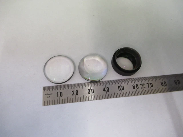 Lot Anciennes Lentilles Objectif Microscope Verre XIXè (0,4 à 7cm) Collection