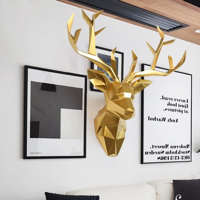 Large 3D Deer Head Statue Sculpture Decor Home Wall Decoration Accessories