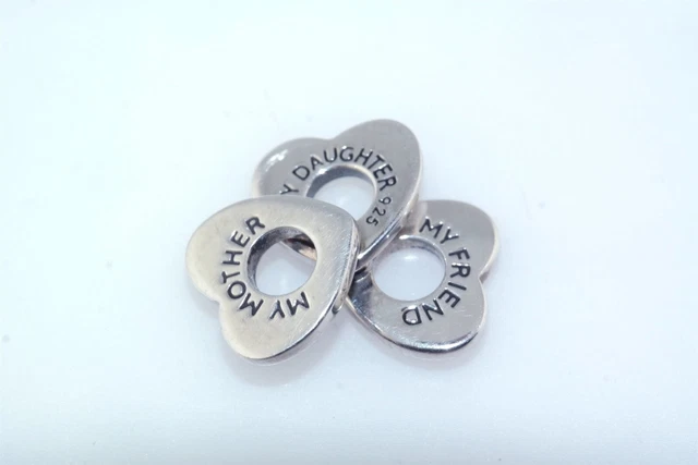 Chamilia Heart My Mother My Daughter My Friend Sterling Charm Pendant