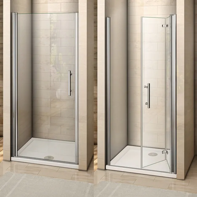 700-1000 Frameless Pivot/Bifold Shower Enclosure Door Walk In Glass Screen Panel 2