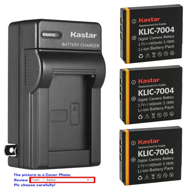 Kastar Battery AC Wall Charger for Kodak EasyShare M2008, EasyShare V1073, Zi10