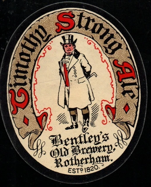 UK beer label Bentley's Old Brwy (Rotherham) Ltd Timothy Strong Ale (275)
