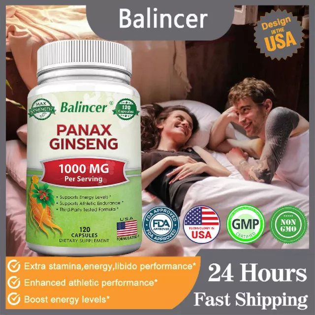 Red Korean Ginseng Capsules 1,000mg High Strength Red Panax Extract