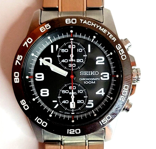 NIADI Baltany Quarzo Cronografo Degli Uomini VK67 100M Impermeabile In Acciaio Inox Vetro Zaffiro Vintage Orologi Da Polso, Cinturino in pelle nera