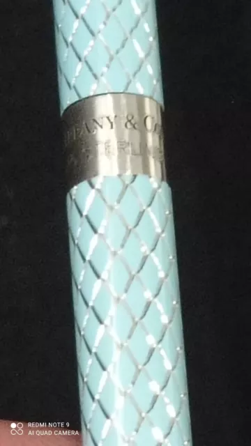 Stylo Tiffany & Co Turquoise Ladies Ballpoint Pen 925 Sterling Enamel Silver