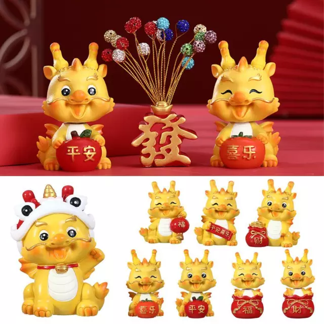 2024 Chinese New Year Gifts Figurines Miniature Cartoon Dragon