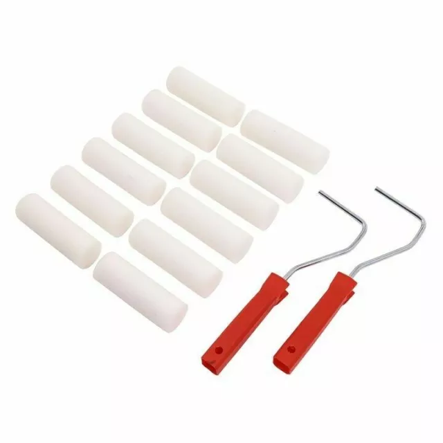 14pc 4" Mini Paint Roller Set  Kit - Gloss Frame and Foam Rollers Amtech