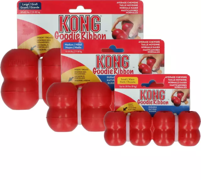 KONG Goodie Ribbon S M L - robustes Hundespielzeug Gummi Beschäftigung Hunde