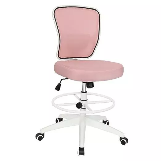 Drafting Chair Adjustable Height Tall Office Chairs Standing Desk Chair Pink
