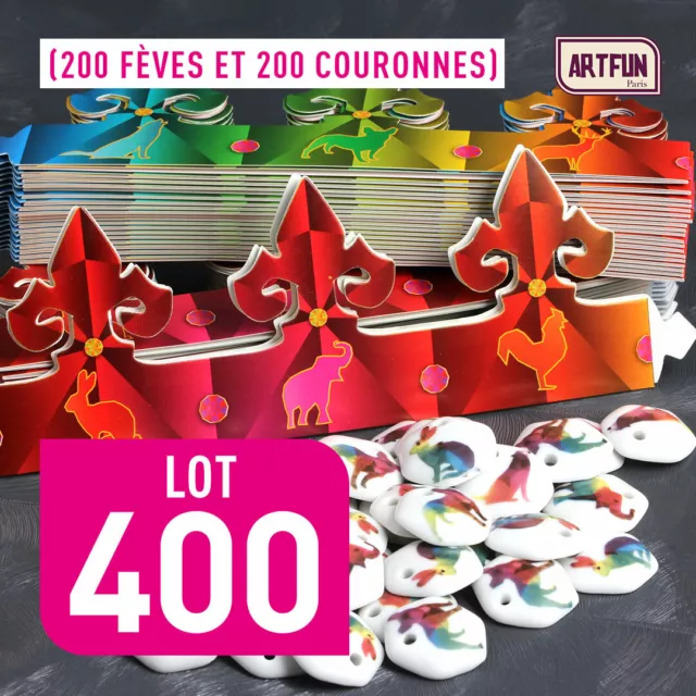ArtFun - Lot de 200 FEVES ET 200 COURONNES H7cm x L55cm Le Cirque