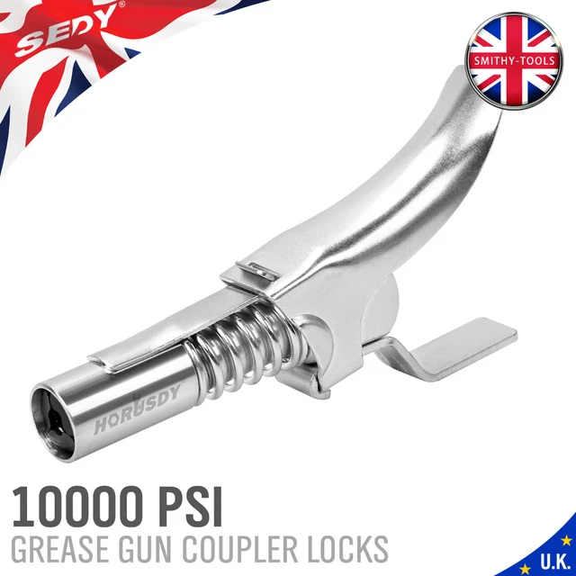 PROFESSIONAL GREASE GUN Coupler Quick Release Lock Oil Injection Nozzle