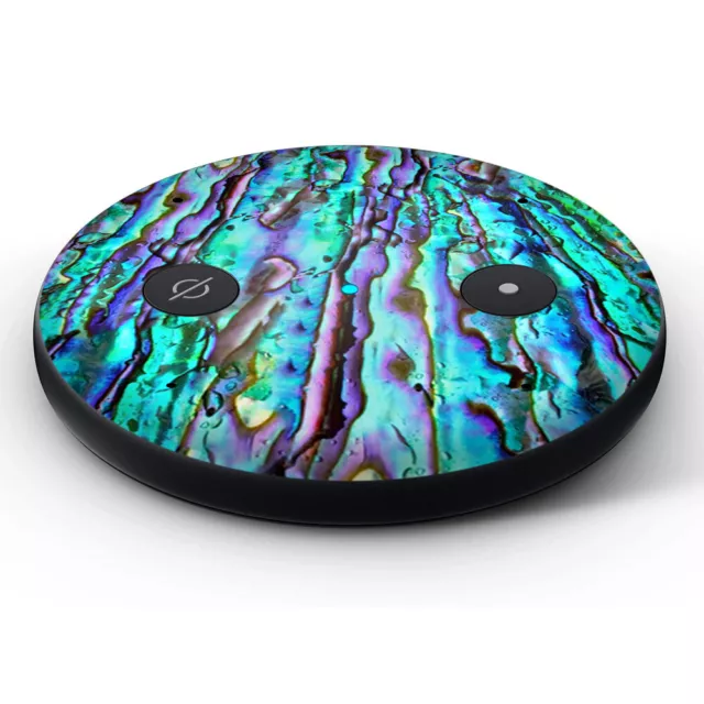 Vinyl Decal Skin for Amazon Echo Input - Multi-color Abalone Blue Green