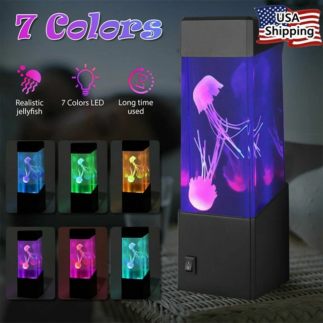 Aquarium Jellyfish Mood Lamp Mordern Led Volcano Night Light Tropical Fish Tank