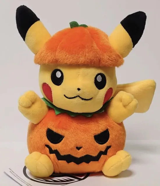 Pokemon Center Original Pikachu Plüschpuppe Kürbis Halloween 21 cm Neu 2023