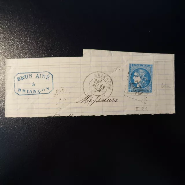 France Cérès N°45A Sur Fragment De Lettre Cover Gc 622 Briançon