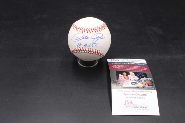 Pete Rose Signed Rawlings OML Baseball Inscribed 4256 Autograph JSA COA D8717