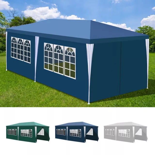 Pavillon Stahlrohre Stabil Wasserdicht Partyzelt PE Plane Festzelt 3x3/3x6m