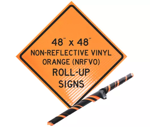 "BE PREPARED TO STOP" Non-Reflective, Vinyl Roll-Up Sign, 48 x 48 SIGN ONLY 2