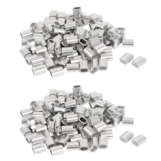 Clip Cavo Foro Singolo 2,5 mm Corda Filo Maniche Alluminio Clip Cavo Crimpe 200 Pz U2Y27162