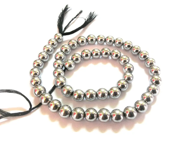 1 Brin Argent Hématite Perles Grade AAA Rond 8-8.5mm Gemmes Perles 12 " Pouce