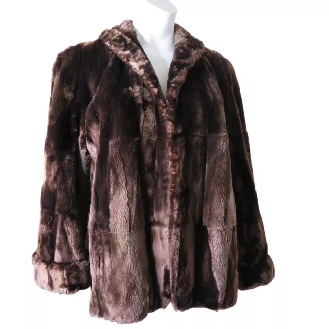 VINTAGE SHEARED MINK Swing Coat Jacket S/M Merchants Furs Detroit Brown ...
