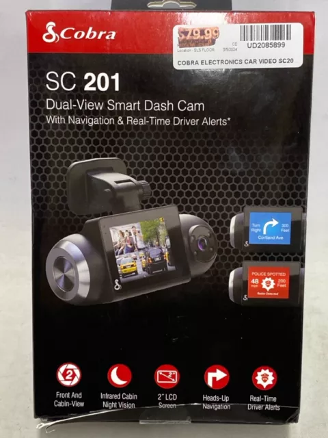 New Open Box Cobra Sc 201 Dual View Smart Dash Cam Full Hd 1080P (Ud2085899)