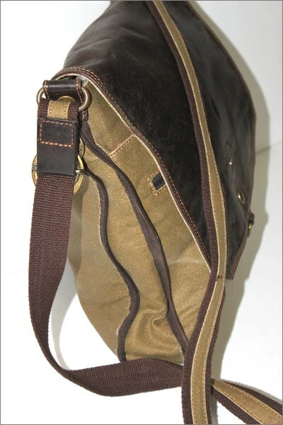 GIL HOLSTERS Sac Sacoche tissu et Cuir Marron Bicolore Bandouli re