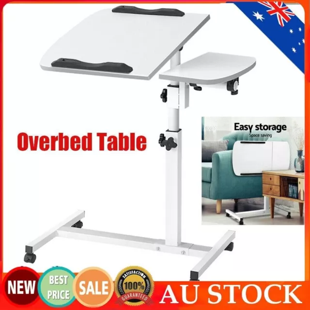 Overbed Table Adjustable Medical Care Over Bed Height Hospital Laptop Study Work