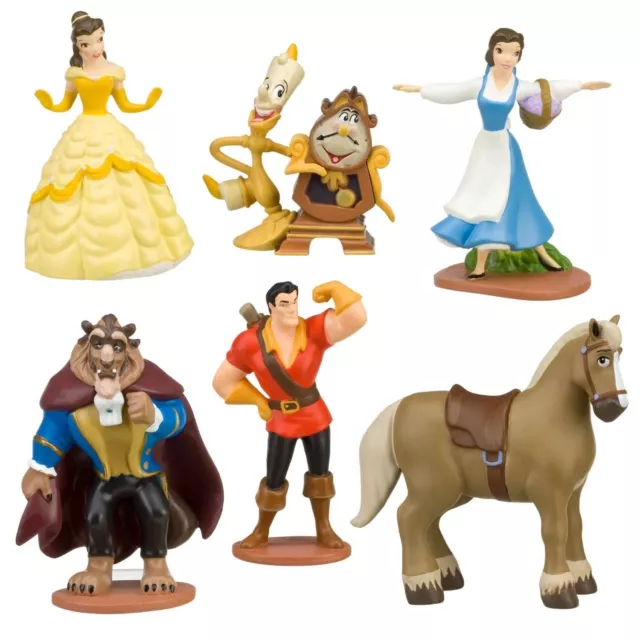 6pc Beauty & The Beast Playset 6 Figure Cake Topper *Fast Shipping* Toy Doll Set