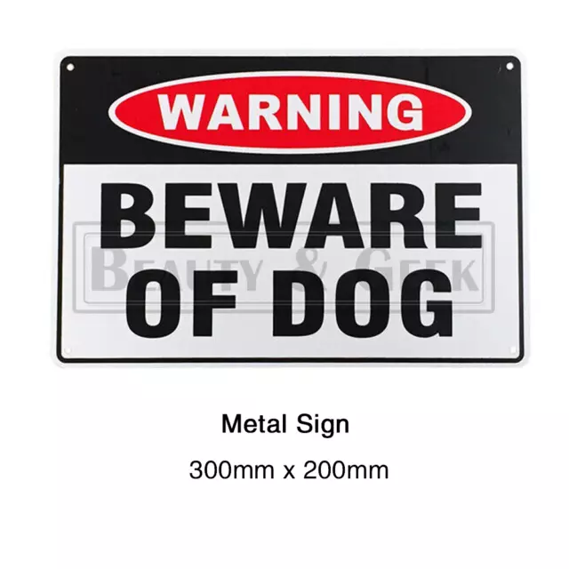 Beware of the Dog Plaque Metal Warning Sign Outdoor Rated Puppy Home Iron Sign