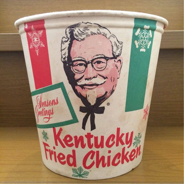 VINTAGE KFC KENTUCKY Fried Chicken Barrel Bucket Empty 1970 Used From
