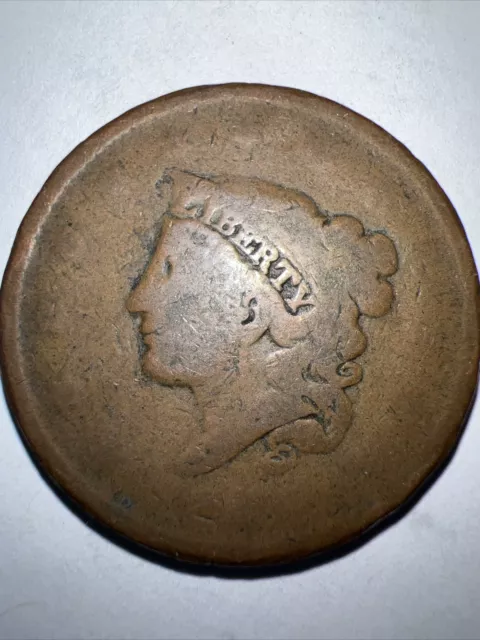 Usa Braided Hair One 1 Cent United States Large Penny Coin. No Date