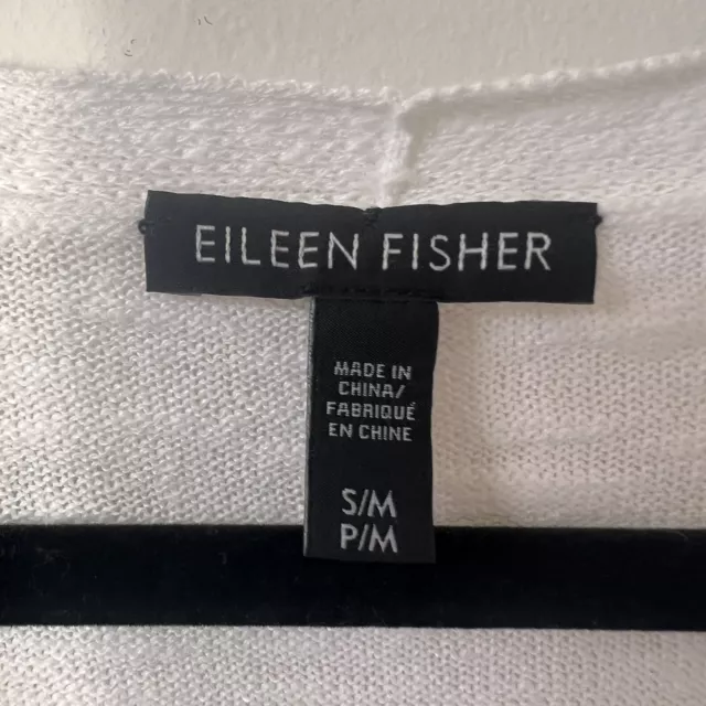 Eileen Fisher Linen Top Lightweight Sweater Longline Lagenlook Minimalist S/M 3