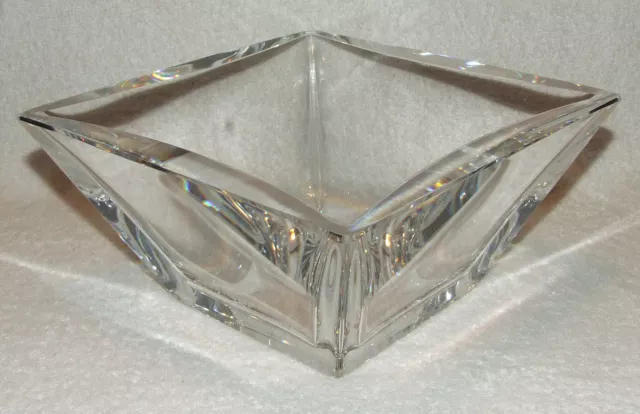 Signed Sigurd Persson Kosta Boda Sparkling Crystal Mid Century Square Bowl