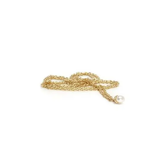 Fashion TROLLBEADS Necklace D’ Gold 14 Kt. with Pearl 23 5/8in TAUFA-00001