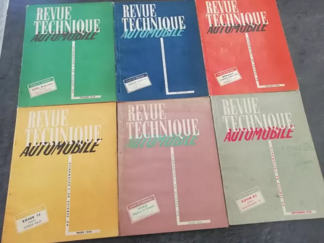 Lot de 6 revues techniques automobiles anciennes années 1954 2