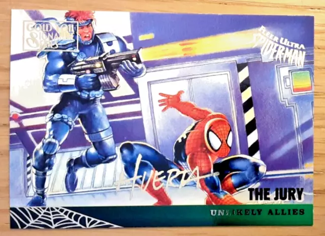 FLEER Ultra 95 Marvel Spider-Man Gold signature card 130 THE JURY