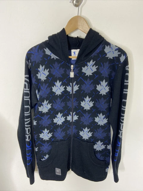 Kootenay Knitting 2010 Vancouver Olympics Rare Knit Maple Leaf Cardigan Jacket S