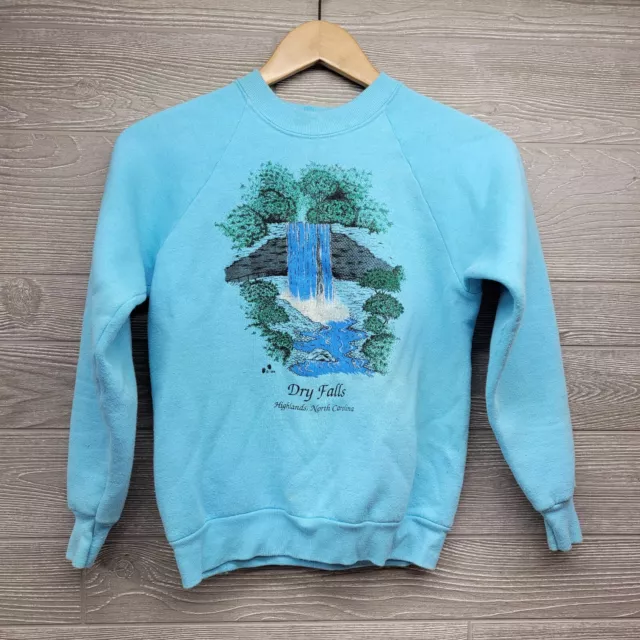 Vintage Fruit Of The Loom 1989 Dry Falls Youth Kids Sweatshirt Size Large